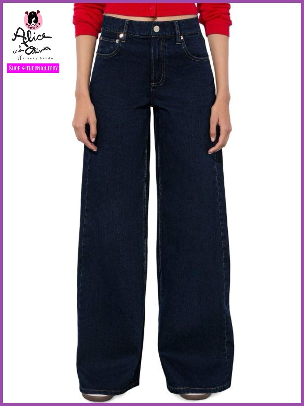 Alice + Olivia Trish Wide Leg Jeans